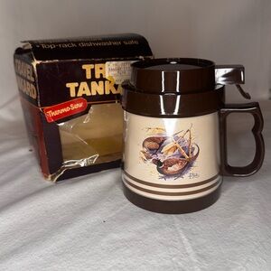Travel Tankard Insulated Mug in Brown with Game Bird Design
